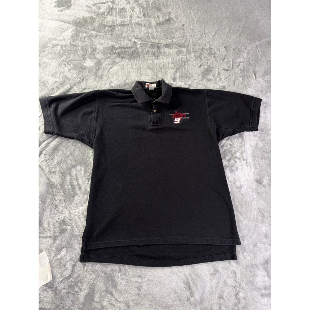 Chase Authentics Bill Elliott 9 Nascar Polo Shirt Mens XL Black Embroidered
